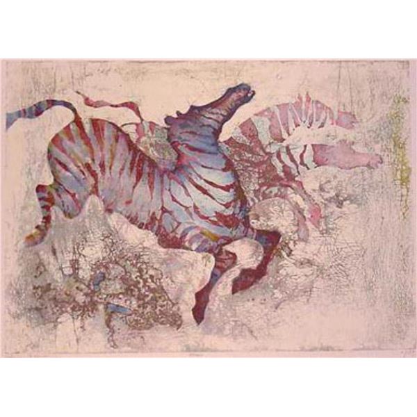 Edwin Salomon- Original Serigraph "Zebras"