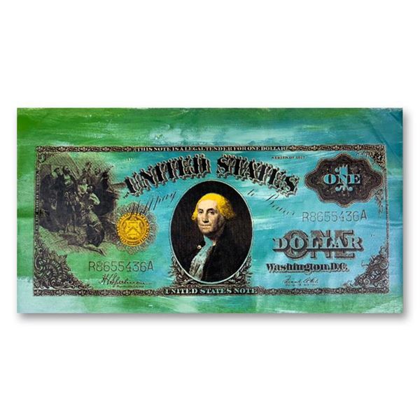 Steve Kaufman (1960-2010)  One Dollar Bill Old  Hand Signed and Numbered Limited Edition Hand Pulled