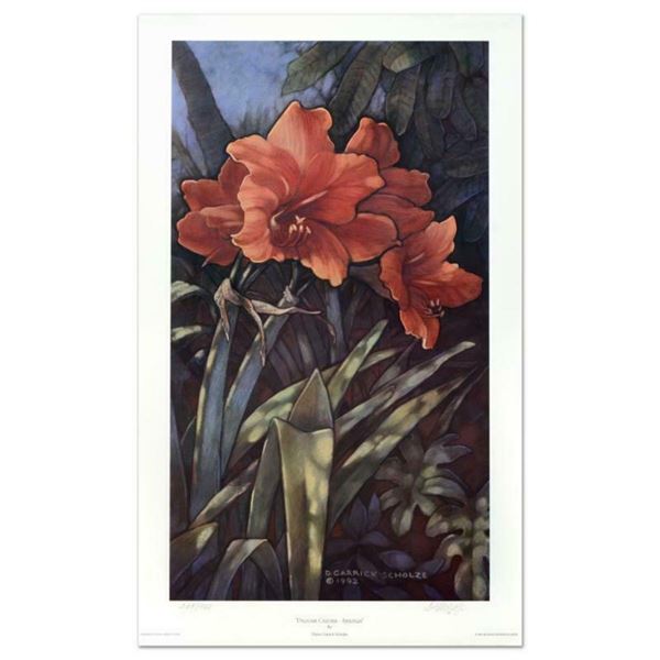 Diane Garrick Scholze,  Paradise Garden-Amaryllis  Limited Edition Lithograph, Numbered and Hand Sig