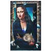 Image 1 : Ferjo, "Mona Lisa with Dog" Original Painting on Canvas, Hand Signed with Letter of Authenticity.