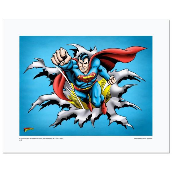 "Superman Fist Forward" Numbered Limited Edition Giclee from DC Comics with Certificate of Authentic