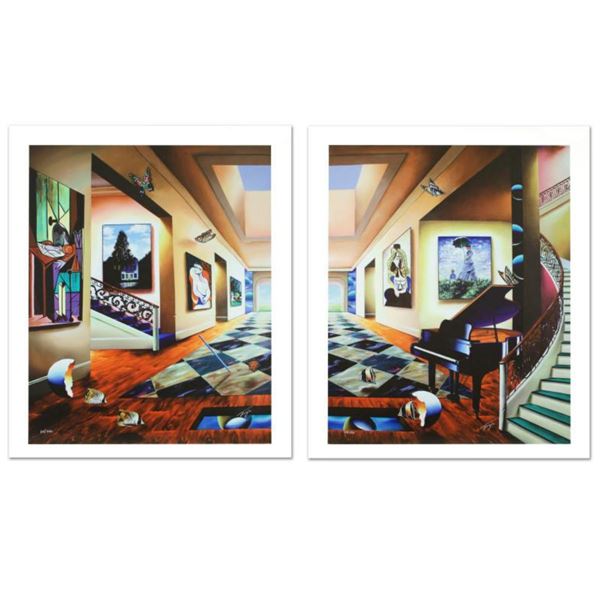 "Perfect Afternoon" Limited Edition Giclee Diptych on Canvas by Ferjo, Numbered and Hand Signed with