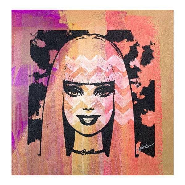 Gail Rodgers, "Bazooka Joe" Hand Signed Original Hand Pulled Silkscreen Mixed Media on Canvas with L