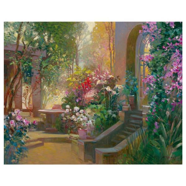 Ming Feng, "Sunlit Passage" Limited Edition on Canvas, Numbered and Hand Signed with Letter of Authe