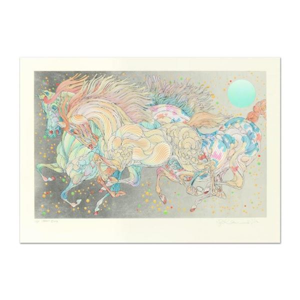 Guillaume Azoulay, "Stardust" Limited Edition Serigraph with Hand Laid Silver Leaf, Numbered and Han