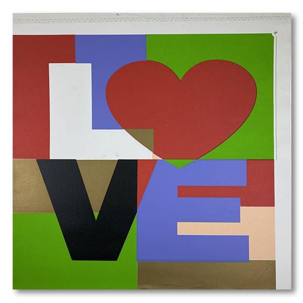 Steve Kaufman (1960-2010) "LOVE" Hand Signed and Numbered Limited Edition Hand Pulled silkscreen mix