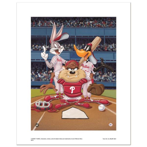 "At the Plate (Phillies)" Numbered Limited Edition Giclee from Warner Bros. with Certificate of Auth