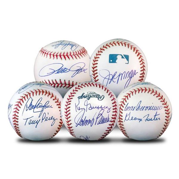 "Starting 8 Ball" This Baseball Features Signatures from the Big Red Machine's Starting Eight, with 