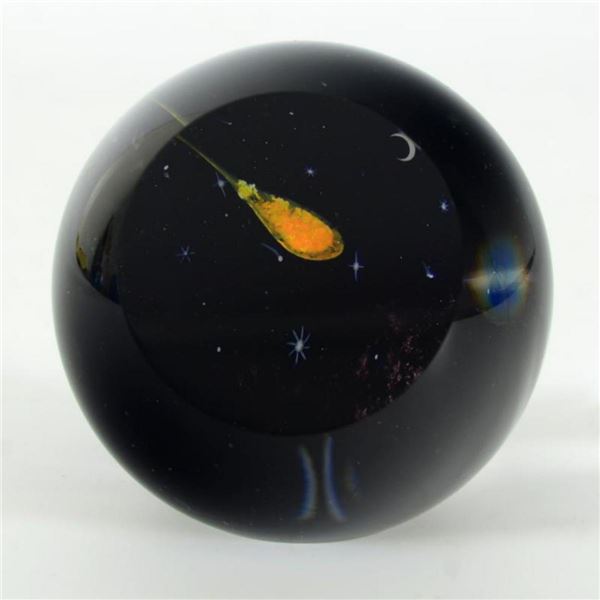 Glass Eye Studios, "Shooting Star" Hand Blown Glass Paperweight (Second).