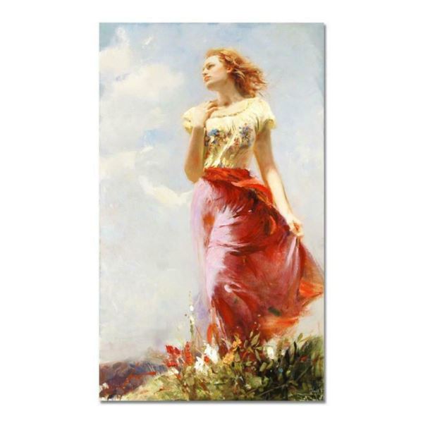 Pino (1939-2010), "Wind Swept" Artist Embellished Limited Edition on Canvas (24" x 40"), AP Numbered