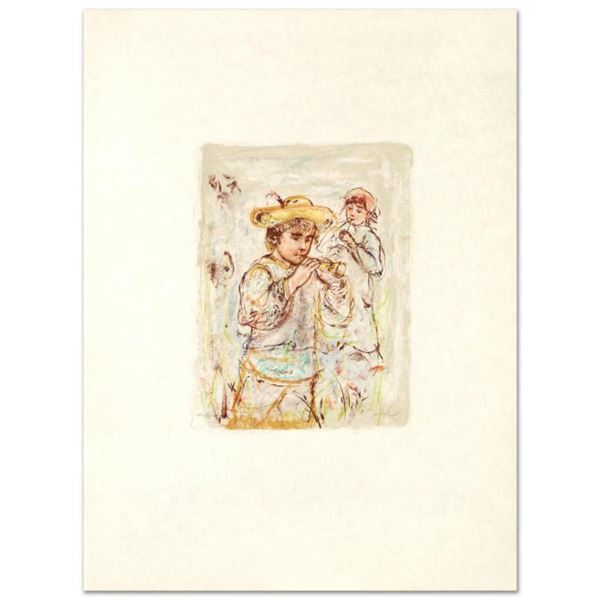 "Boy with Horn" Limited Edition Lithograph by Edna Hibel (1917-2014), Numbered and Hand Signed with 