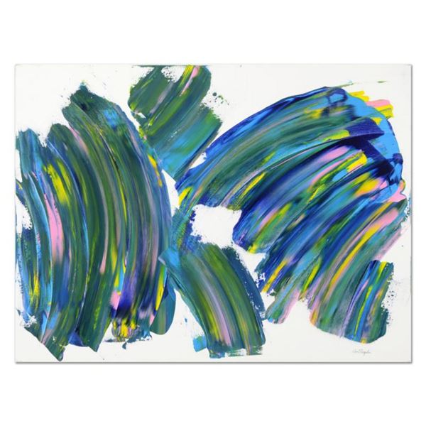 Tom Pergola, "Palet Colors" Original Acrylic Painting on Gallery Wrapped Canvas, Hand Signed with Ce