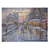 Image 1 : Robert Finale, "Christmas In Paris" Hand Signed, Artist Embellished Limited Edition on Canvas with C