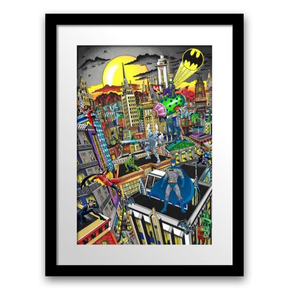 Charles Fazzino- 3D Construction Silkscreen Serigraph "BATMAN RULES THE NIGHT"
