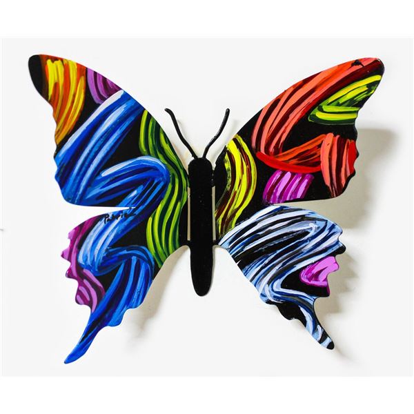 Patricia Govezensky- Original Painting on Cutout Steel "Butterfly CXXIX"