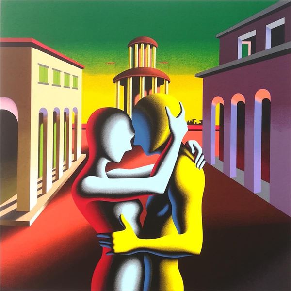 Mark Kostabi "TWILIGHT EMBRACE" Original Serigraph