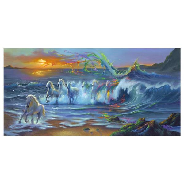 Jim Warren, "Living Color" Hand Signed, Artist Embellished AP Limited Edition Giclee on Canvas with 