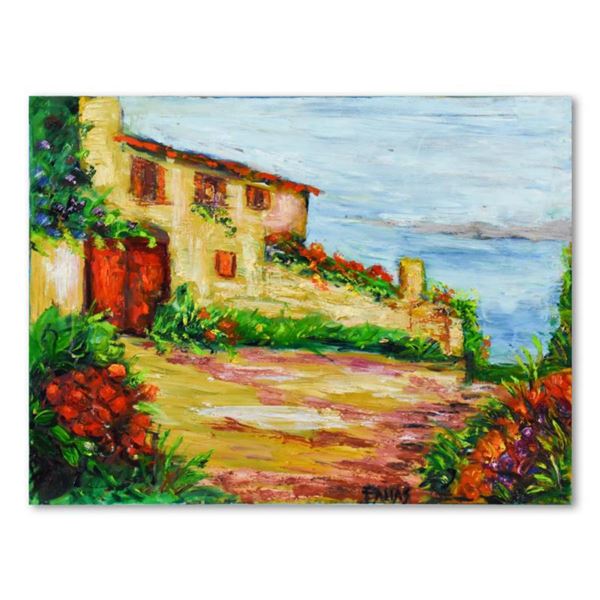 Elliot Fallas, "Villa Vista" Original Oil Painting on Canvas, Hand Signed with Letter of Authenticit