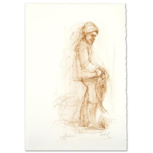  Fisherman  Limited Edition Lithograph by Edna Hibel (1917-2014), Numbered and Hand Signed with Cert