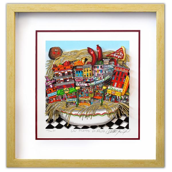 Charles Fazzino- 3D Construction Silkscreen Serigraph "Un Piatto Di Pasta"