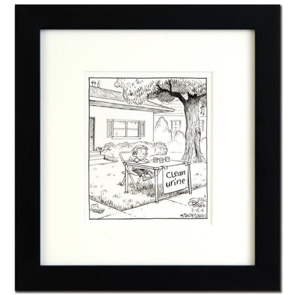 Bizarro!  The Stand  is a Framed Original Pen & Ink Drawing, by Dan Piraro, Hand Signed by the Artis