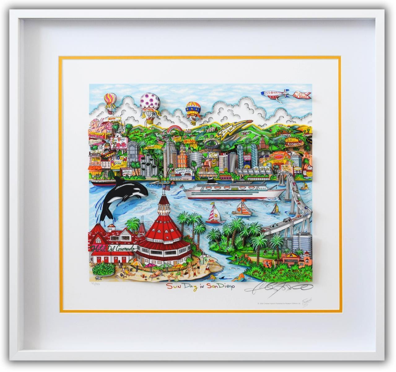 Charles Fazzino 3D Construction Silkscreen Serigraph "Sun Day in San