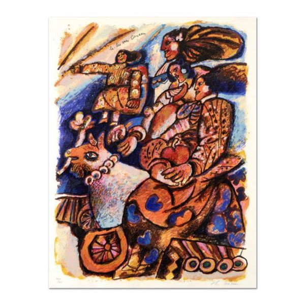 Theo Tobiasse (1927-2012), "La Bas Envers Canaan" Limited Edition Lithograph, Numbered and Hand Sign