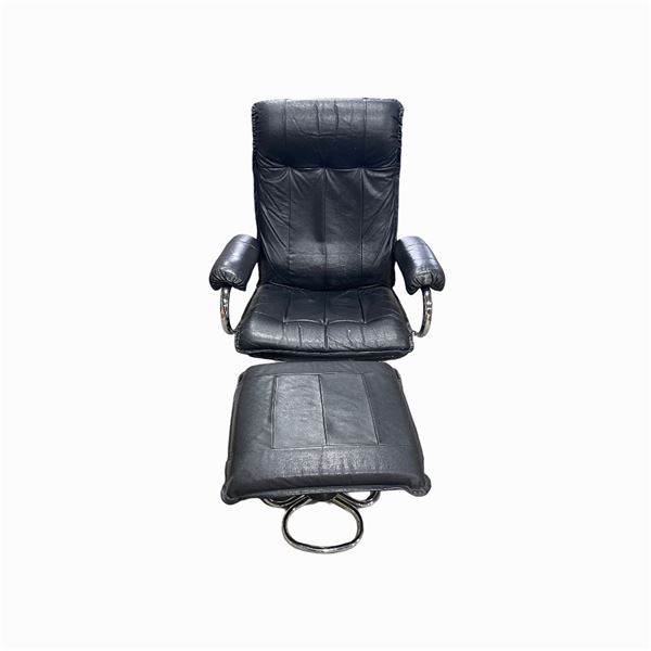 Leather chair and footstool
