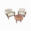 Image 1 : 2 Arm Chairs with circular wooden table