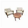 Image 2 : 2 Arm Chairs with circular wooden table