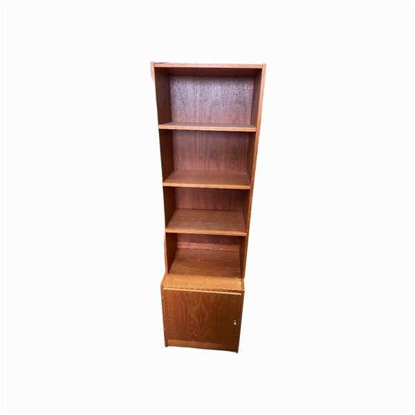 2 piece Teak veneer bookshelf & cupboard
