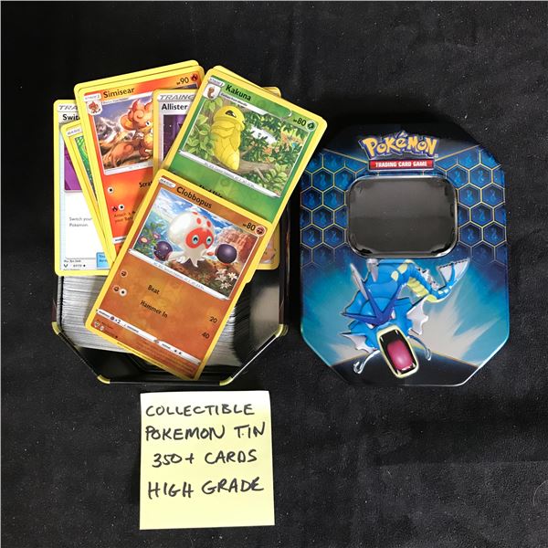 350+ POKEMON TRADING CARDS WITH COLLECTIBLE TIN