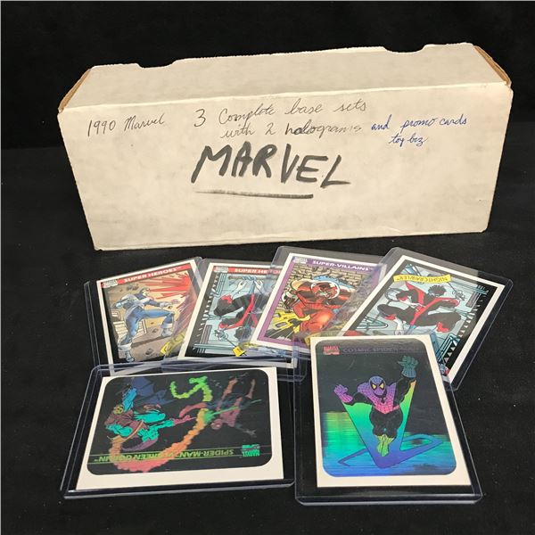 1990 MARVEL UNIVERSE TRADING CARDS (3 COMPLETE SETS W/2 HOLOGRAMS)