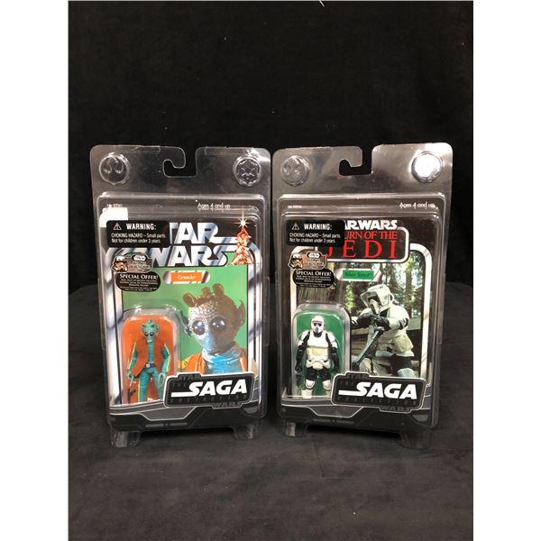 STAR WARS: THE SAGA EDITION  GREEDO & BIKER SCOUT  ACTION FIGURES