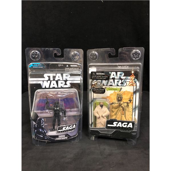 STAR WARS: THE SAGA EDITION  SHADOW STORMTROOPER & SAND PEOPLE  ACTION FIGURES