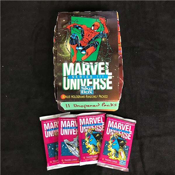 11 UNOPENED SKYBOX MARVEL UNIVERSE SERIES 3 PACKS