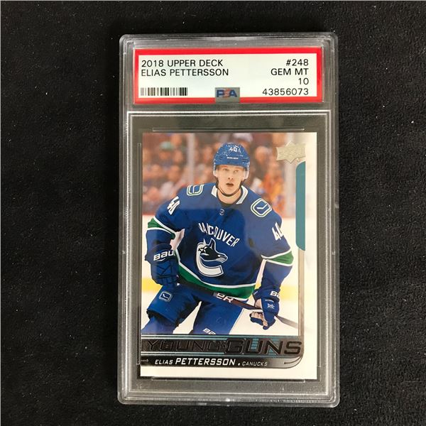 2018-19 UPPER DECK SERIES 1 #248 ELIAS PETTERSSON YOUNG GUNS (PSA 10)