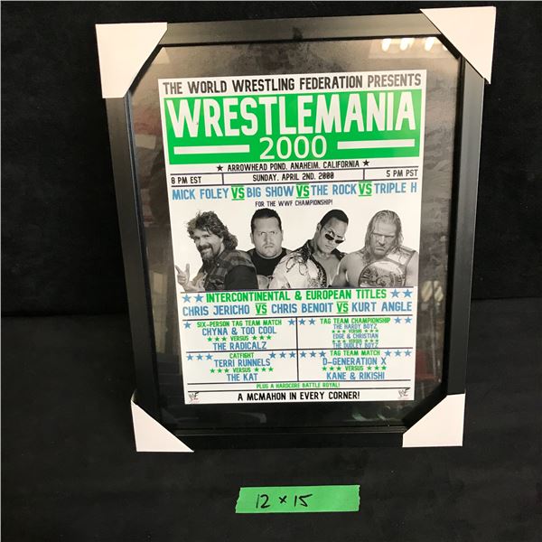 WRESTLEMANIA 2000 12X15 CUSTOM FRAMED POSTER