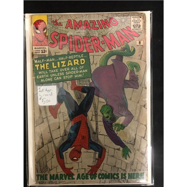 THE AMAZING SPIDER-MAN #6 (MARVEL COMICS) 1st App. The Lizard