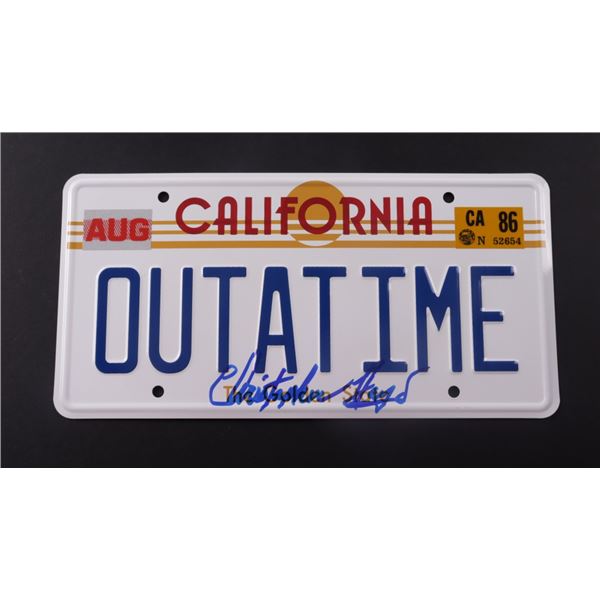 CHRISTOPHER LLOYD SIGNED LICENSE PLATE (AUTOGRAPH COA)