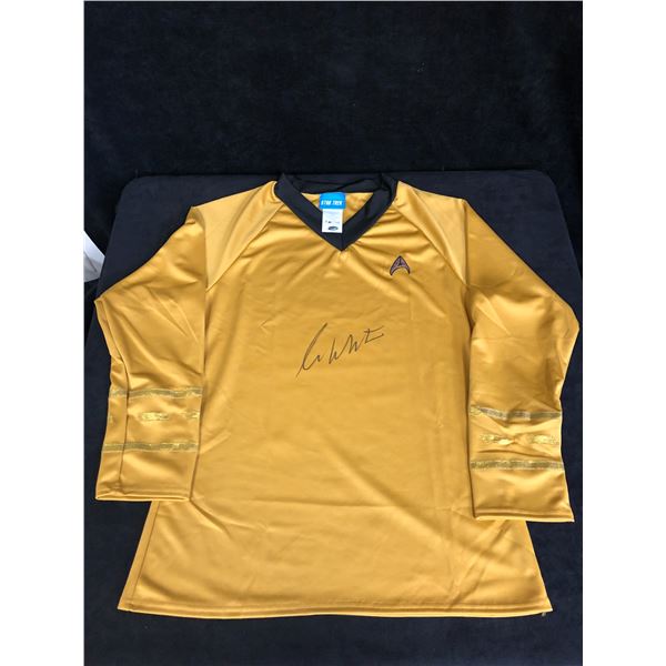 WILLIAM SHATNER SIGNED YELLOW CUSTOM STAR TREK UNIFORM (RADTKE COA)