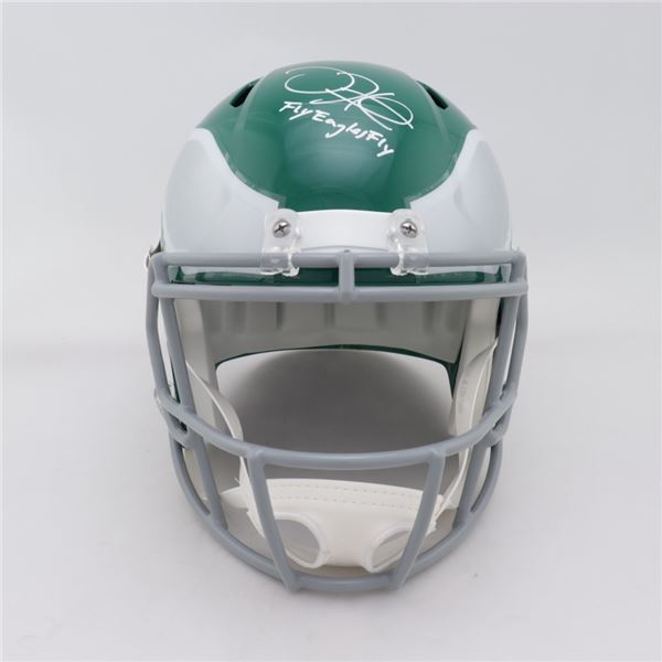 JALEN HURTS AUTOGRAPHED EAGLES FULL-SIZE SPEED HELMET INSCRIBED "FLY EAGLES FLY" (JSA COA)