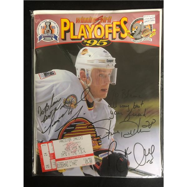 VANCOUVER CANUCKS WINNING SPIRIT PLAYOFFS '95 AUTOGRPAPHED PROGRAM