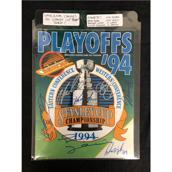 RARE MULTI-SIGNED VANCOUVER CANUCKS 1994 STANLEY CUP PROGRAM