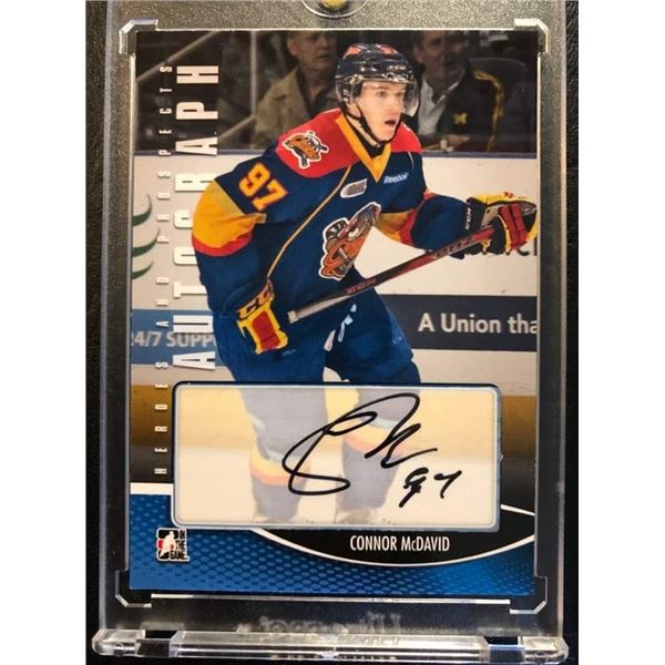 2013-14 IN THE GAME #A-CM CONNOR MCDAVID AUTOGRAPHED HEROES AND PROSPECTS