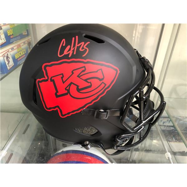 CLYDE EDWARDS-HELAIRE SIGNED CHIEFS FULL-SIZE ECLIPSE ALTERNATE SPEED HELMET (BECKETT COA)