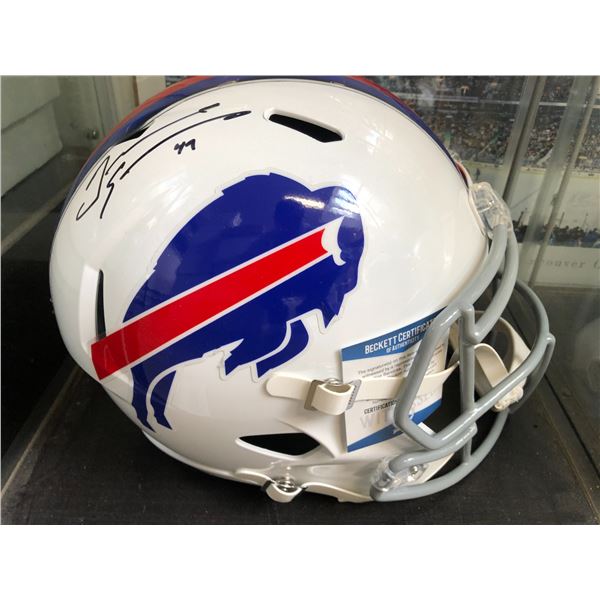 TREMAINE EDMUNDS SIGNED BUFFALO BILLS FULL-SIZE AUTHENTIC ON-FIELD SPEED HELMET (BECKETT COA)