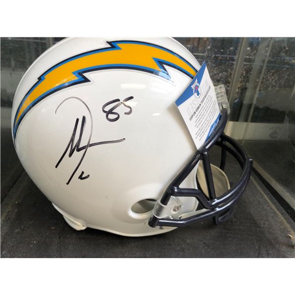 ANTONIO GATES SIGNED CHARGERS FULL-SIZE SPEED REP HELMET (BECKETT COA)