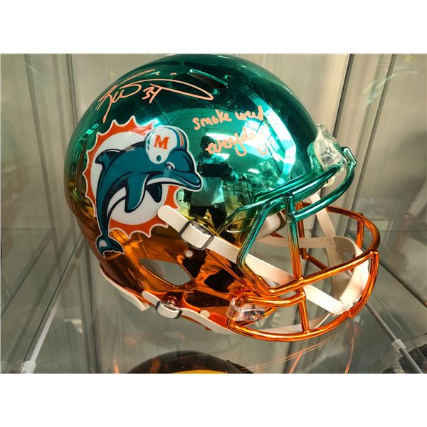 RICKY WILLIAMS AUTOGRAPHED MIAMI DOLPHINS TRUE FLEX CHROME HELMET (PSA/DNA)