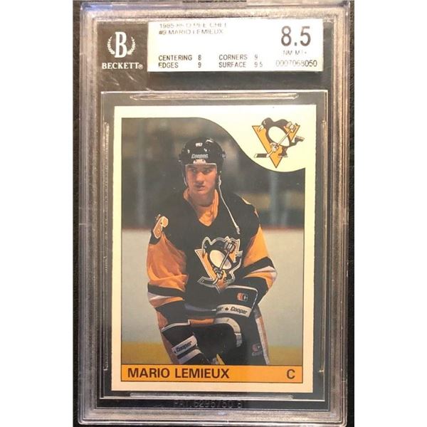 1985-86 O-PEE-CHEE #9 MARIO LEMIUEX RC (BGS 8.5)